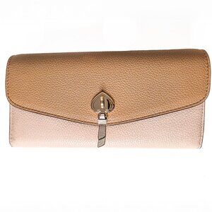 Kate Spade Marti Color block Pebbled Leather Large Flap Wallet Style K8218